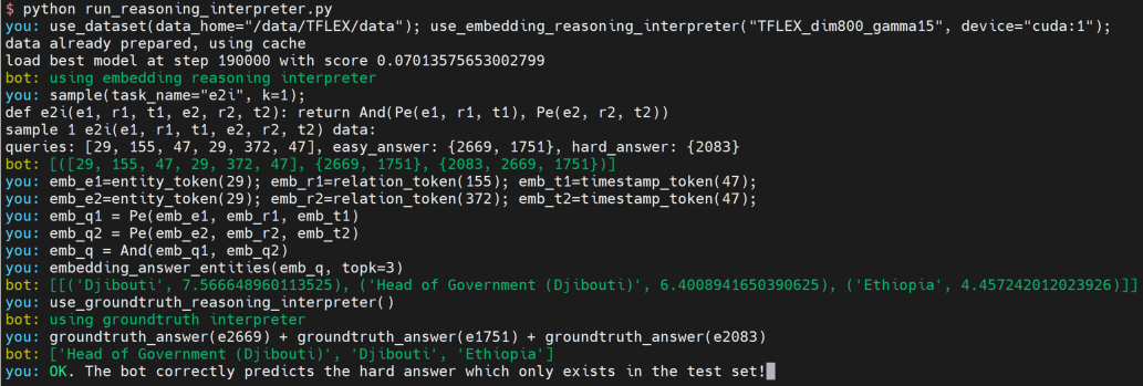 The screenshot of a real running interpreter.